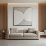 Serene Convergence Soft overlapping cream shapes Contemporary minimal art - Image 3