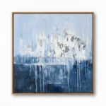 Silver Rain Metallic accents on blue Abstract wall decor - Image 2