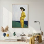 Solitary Sophistication Chic Lady with Bubblegum Color Art - Image 3