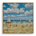 Summer Regatta Nautical Oil Painting Style color art - Image 2