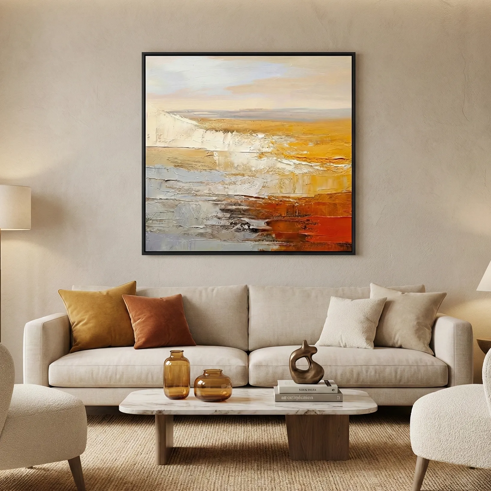 Sunset Shores Vibrant oranges deep reds sea color art wall decor - Image 3
