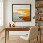 Sunset Shores Vibrant oranges deep reds sea color art wall decor - Image 5