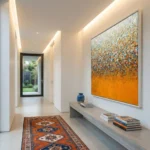 Sunset Splash Abstract orange and cool tones pollock wall art - Image 3