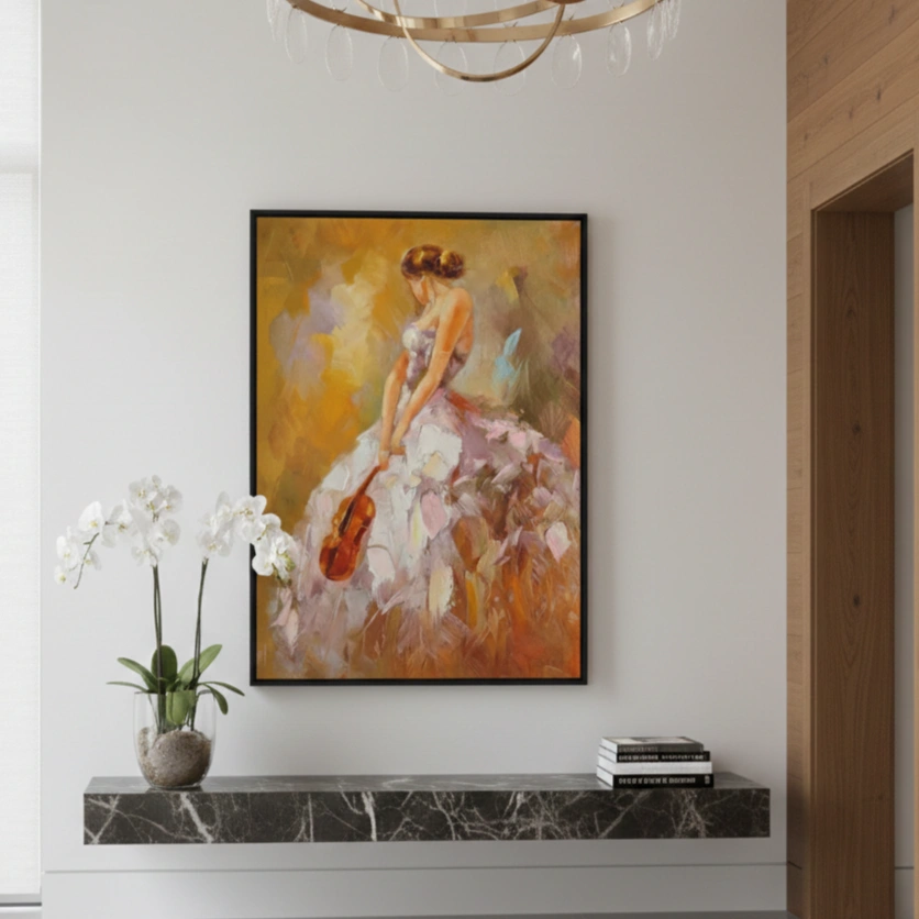 Symphony In Gold Warm tones with expressive figures colorful wall art (1.5) Symphony In Gold Warm tones with expressive figures colorful wall art - Image 1