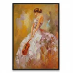 Symphony In Gold Warm tones with expressive figures colorful wall art - Image 2