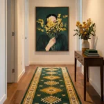 Verdant Embrace Portrait obscured by yellow blossoms Color wall art - Image 4