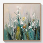 Wildflower Symphony Textured Botanical Oil Painting Color Art Wall Decor - Image 2