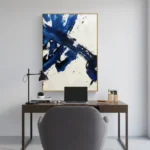 Kinetic Cross textured wall art shown framed on the wall in a styled interior