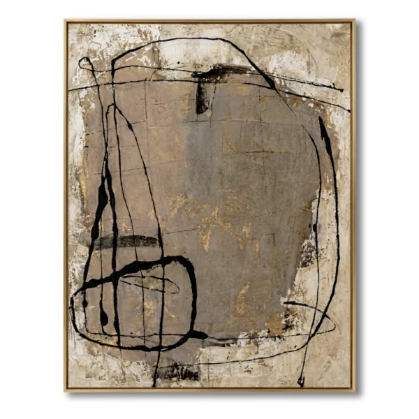 Patina Line Art Aged textures with black and gold lines Wabi Sabi wall decor