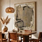 Patina Line Art Aged textures with black and gold lines Wabi Sabi wall decor - Image 2