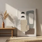 Slate Arch textured wall art shown framed on the wall in a styled interior