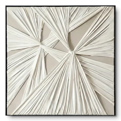 Architectural Weave geometric gathered textile art fabric wall art