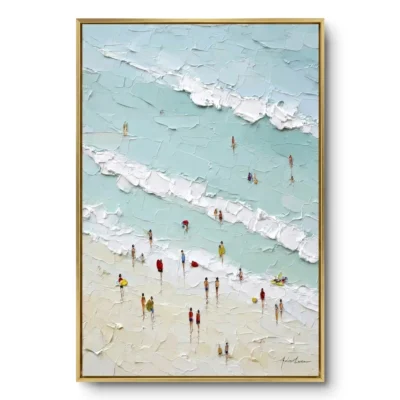 Coastal Retreat Aerial view of beach waves color wall art