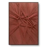 Crimson Weaver Textured interlaced fabric strands fabric wall art