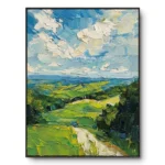 Emerald Horizon Vista – Luxury Abstract Landscape Wall Art