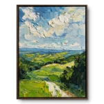 Fresh Horizon Path Dynamic brushstroke scenic artwork color wall art