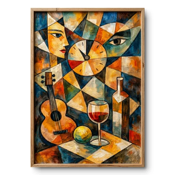 Geometric Melody Warm colorful fractured still life abstract wall decor