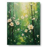 Luminous Grove Vibrant botanical impasto painting color wall art