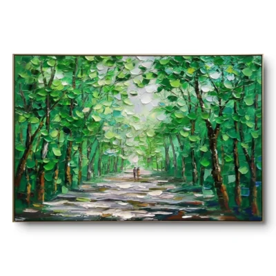 Lush Woodland Impasto Nature Textured color art