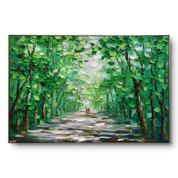 Lush Woodland Impasto Nature Textured color art