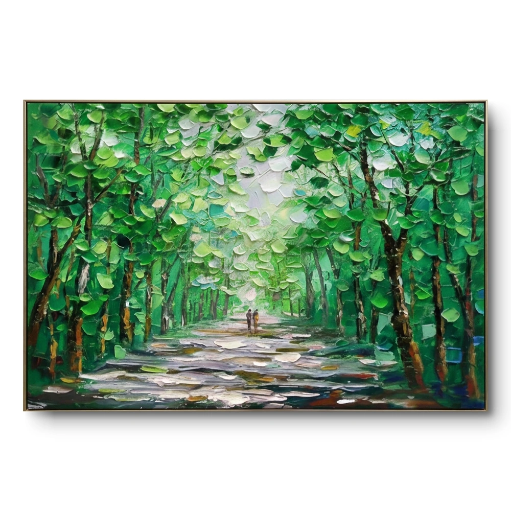 Lush Woodland Impasto Nature Textured color art Lush Woodland Impasto Nature Textured color art