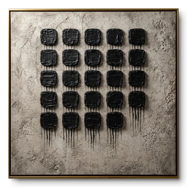 Midnight Mosaic – Wabi Sabi Minimalist Wall Decor