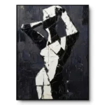 Monochrome Silhouette Black and white abstract figure Abstract art wall decor