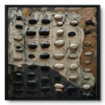Neutral Stone Raised stones thick paint texture Abstract wall art