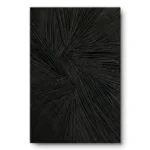 Onyx Waves Black radiating textile piece Fabric wall art