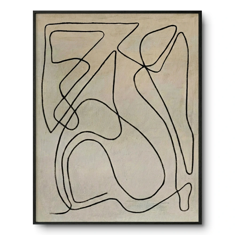 Organic Contour Lines – Neutral Minimal Wall Art