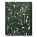 Organic Network Fluid interconnected line patterns Abstract wall art