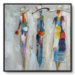 Painted Trio Abstract painting of three women abstract wall art