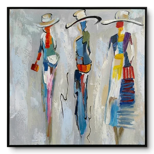 Painted Trio Abstract painting of three women abstract wall art