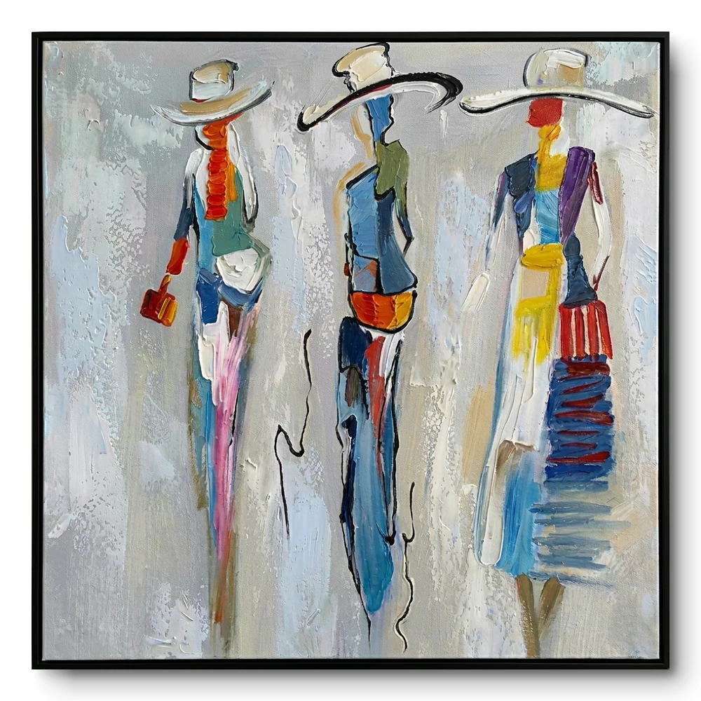 painted-trio-abstract-painting-of-three-women-abstract-wall-art Painted Trio Abstract painting of three women abstract wall art - Image 1