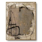Patina Line Art Aged textures with black and gold lines Wabi Sabi wall decor