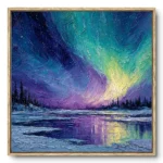 Polar Light Vibrant blue and yellow landscape Color wall art
