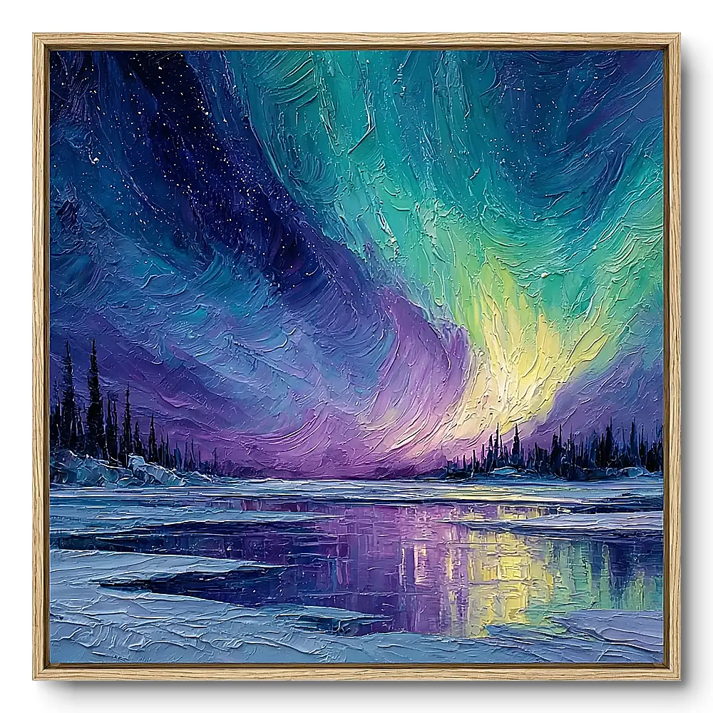 polar-light-vibrant-blue-and-yellow-landscape-color-wall-art Polar Light Vibrant blue and yellow landscape Color wall art - Image 1
