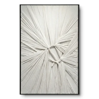 Radial Knot Central gathering of textured textile fabric wall art
