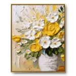 Radiant Amber Petals Palette Knife color art wall decor