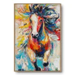 Radiant Prism Gallop Modern Impasto Stallion Decor color wall art