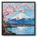 Radiant Zen Peak Vibrant blue nature canvas color wall art