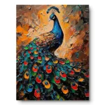 Regal Peacock Radiance – Textured Abstract Luxury Wall Art