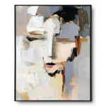 Rust Cream Impasto Textured palette knife portrait color wall art