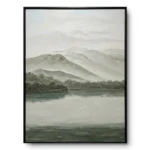 Sage River Dawn Abstract landscape in pale greens abstract art wall art
