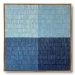 Sculpted Indigo Blue impasto four-panel painting textured art wall decor