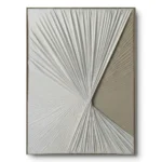 Sculptural white draped folds fabric wall art