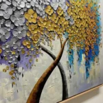 Aurelian Canopy textured wall art shown framed on the wall in a styled interior