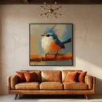 Tufted Ember textured wall art shown framed on the wall in a styled interior