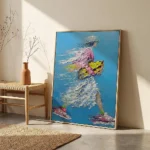 Windborne Walk textured wall art shown framed on the wall in a styled interior