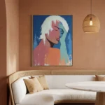 Coral Reverie textured wall art shown framed on the wall in a styled interior